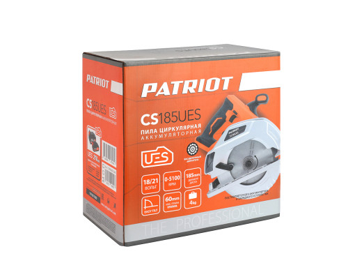 Циркулярная пила аккумуляторная бесщёточная Patriot CS 185UES