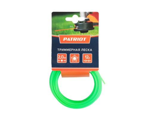 Леска D 2,0 мм L 12 м (звезда, зеленая)