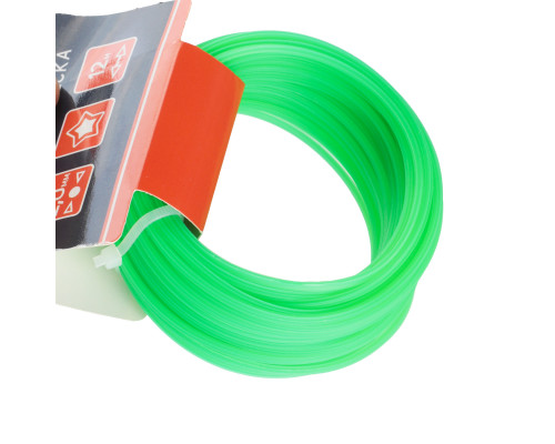 Леска D 2,0 мм L 12 м (звезда, зеленая)