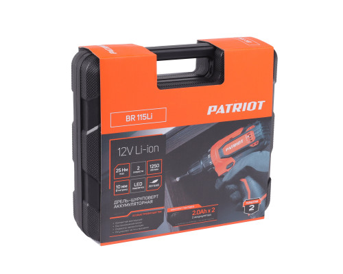 Дрель-шуруповерт аккумуляторная Patriot BR 115 Li