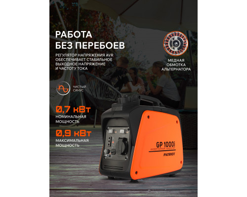 Генератор инверторный PATRIOT GP 1000i