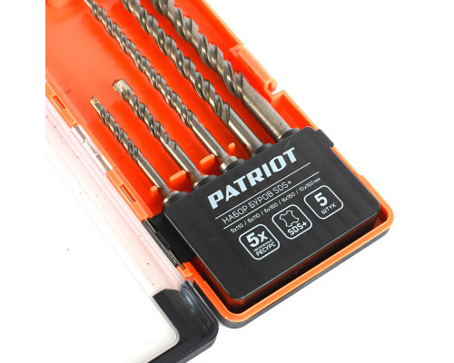 Набор буров SDS-plus (5x110, 6x110, 6x160, 8x160, 10x160 мм)