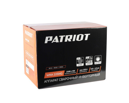 Полуавтомат сварочный инверторный Patriot WMA 225MQ MIG/MAG/MMA