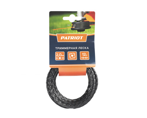 Леска D 2,0 мм L 12 м (скрученный квадрат, черная)