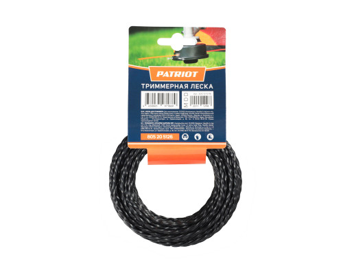 Леска D 3,0 мм L 12 м (скрученный квадрат, черная)