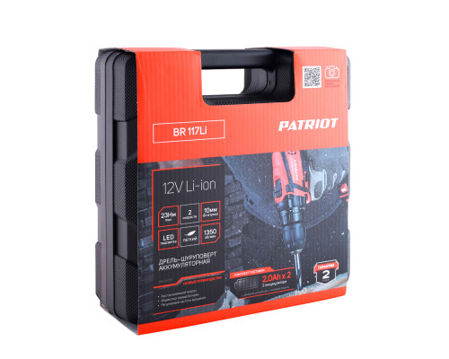 Дрель-шуруповерт аккумуляторная Patriot BR 117 Li