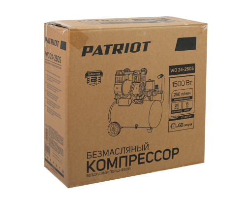 Компрессор Patriot поршневой безмасляный WO 24-260S