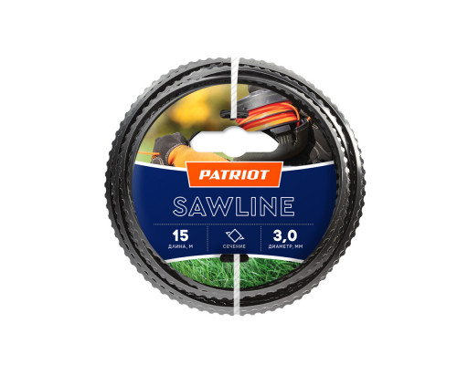 Леска Sawline D 3,0 мм L 15 м (квадрат, пилообразный профиль, черная)