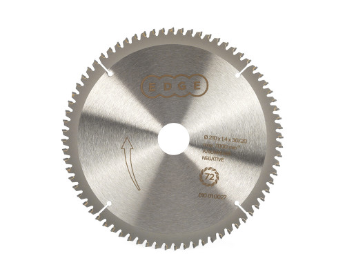 Диск пильный по алюминию (210x72x30/20 мм, 72 зубца, negative)