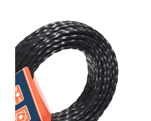 Леска D 2,4 мм L 12 м (скрученный квадрат, черная)