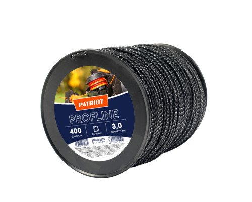 Леска Profline D 3,0 мм L 400 м (скрученный квадрат, черная)