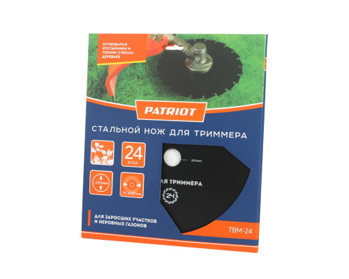 Нож Patriot TBM-24 для триммера (230х25.4 мм, 24 зубца)