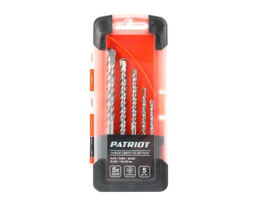 Набор сверл по бетону (4x75, 5x85, 6x100, 8x120, 10x120 мм)