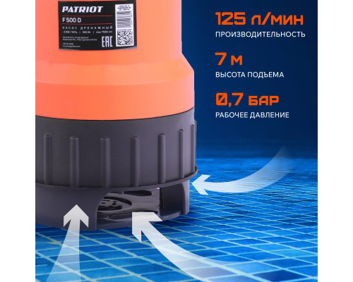 Насос дренажный Patriot F 500 D