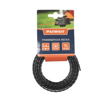 Леска D 2,4 мм L 12 м (скрученный квадрат, черная)