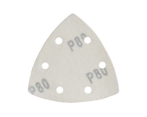 Треугольник шлифовальный на липучке (80х80х80 мм, Р80, 5 шт.)