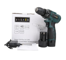 Дрель-шуруповерт аккумуляторная Zitrek Green 12V Plus, 12В, 2х1,5Ач 085-1014