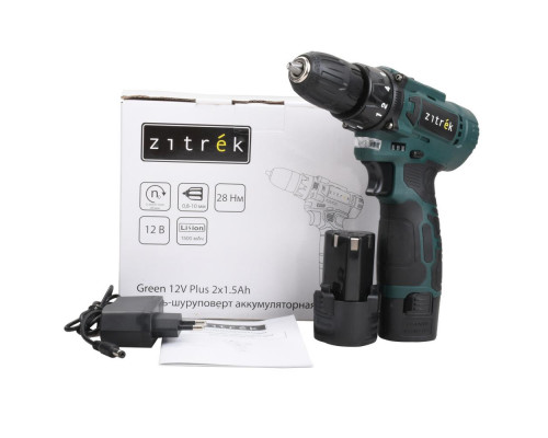 Дрель-шуруповерт аккумуляторная Zitrek Green 12V Plus, 12В, 2х1,5Ач 085-1014