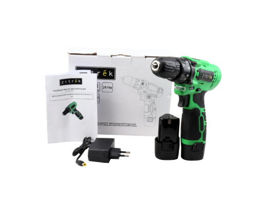 Дрель-шуруповерт аккумуляторная Zitrek Green Li-ion, 12В, 2x1.5Ач 086-1001