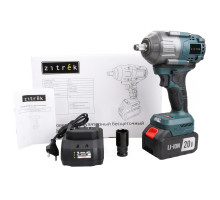 Гайковерт аккумуляторный бесщеточный Zitrek Crusher 20 PRO, 20В, 800 Нм, 1х4.0Ач 085-1019