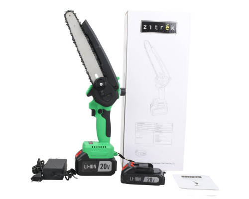 Пила цепная аккумуляторная бесщеточная Zitrek GreenSaw 20V (20В, 4,0Ач Li-ion аккум. 1шт, 2,0Ач Li-ion аккум. 1шт, ЗУ) 082-1858-1