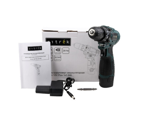 Дрель-шуруповерт аккумуляторная Zitrek Green 12V Plus, 12В, 1х1,5Ач 085-1013
