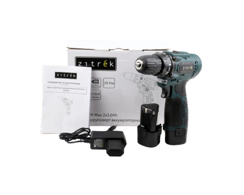 Дрель-шуруповерт аккумуляторная Zitrek Green 12V Max, 12В, 2х2.0Ач 085-1016