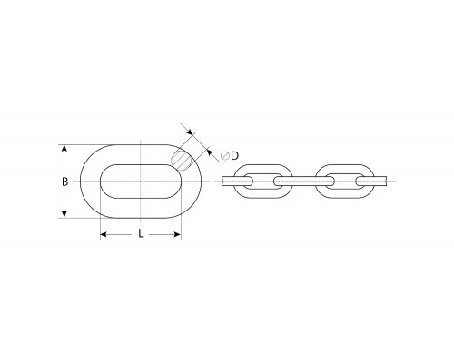 Цепь короткозвенная, DIN 766, оцинкованная сталь, d=4мм, L=70м, ЗУБР Профессионал