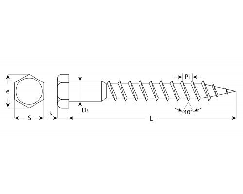 Шурупы ШДШ с шестигранной головкой (DIN 571), 180 х 12 мм, 150 шт, ЗУБР