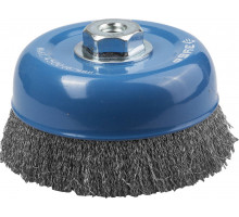 ЗУБР 150 мм, витая стальная латунированная проволока 0.3 мм, чашечная щетка-крацовка для УШМ (35261-150)