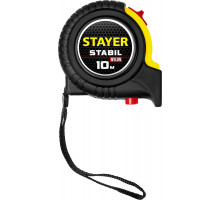 STAYER STABIL 10м / 25мм профессиональная рулетка в ударостойком обрезиненном корпусе с двумя фиксаторами