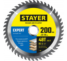 STAYER EXPERT 200 x 32/30мм 48Т, диск пильный по дереву, точный рез