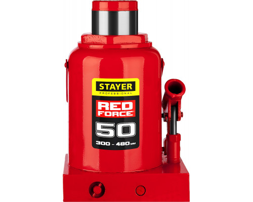 STAYER RED FORCE 50т 300-480мм домкрат бутылочный гидравлический