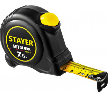 STAYER АutoLock 7,5м / 25мм рулетка с автостопом
