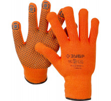 ЗУБР АНГАРА, размер L-XL, перчатки утепленные с начёсом, акриловые, с ПВХ покрытием (точка).