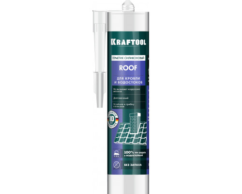 KRAFTOOL ROOF, 300 мл, черный, кровельный силиконовый герметик (41258-4)