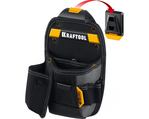 KRAFTOOL KP-8 с быстросъёмным креплением FastClip, 8 карманов и петель, 170 х 260 мм, поясная сумка (38776)