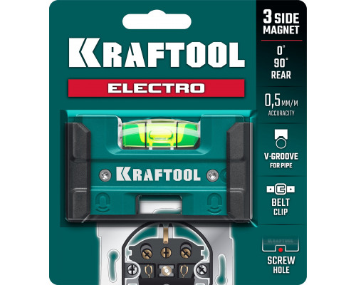 KRAFTOOL Electrо 76 мм, магнитный уровень (34786)