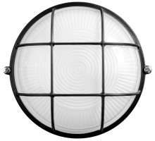 Светильник уличный СВЕТОЗАР влагозащищенный с решеткой, круг, цвет черный, 100Вт