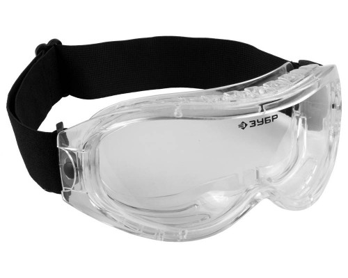 Панорамные защитные очки ЗУБР ПРОФИ 7, химическистойкая ацетатная линза, закрытого типа с непрямой вентиляцией