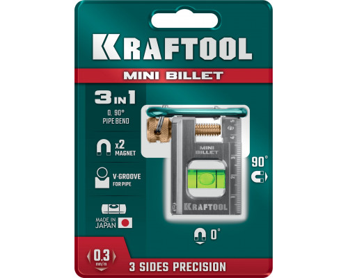 KRAFTOOL MINI BILLET 50 мм, брусковый магнитный уровень (34791)