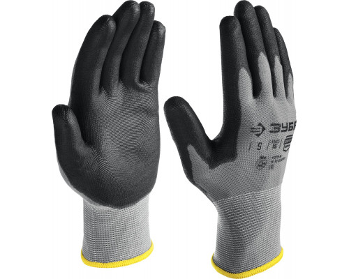 ЗУБР ТОЧНАЯ РАБОТА, размер S, перчатки с полиуретановым покрытием, удобны для точных работ
