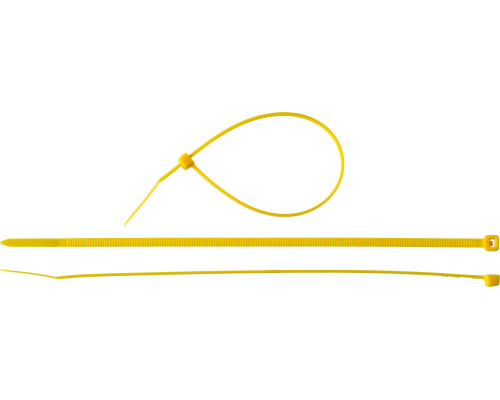 Кабельные стяжки желтые КС-Ж1, 3.6 x 200 мм, 100 шт, нейлоновые, ЗУБР Профессионал