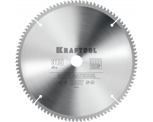 KRAFTOOL Multi Material 315х30мм 96Т, диск пильный по алюминию