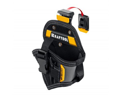 KRAFTOOL KH-5C с быстросъёмным креплением FastClip, 5 карманов и петель, кобура для компактного шуруповерта (38770)