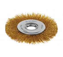 ЗУБР 125х22 мм щетка дисковая для УШМ, витая стальная латунированная проволока 0.3 мм, посад. 22 мм (35171-125)