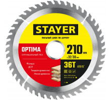 STAYER OPTIMA 210 x 32/30мм 36Т, диск пильный по дереву, оптимальный рез