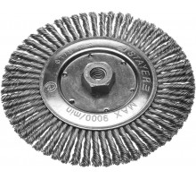 Щетка STAYER дисковая для УШМ, сплет в пучки стальн зак провол 0,5мм, 175мм/М14