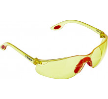 Защитные жёлтые очки ЗУБР СПЕКТР 3 широкая монолинза, открытого типа
