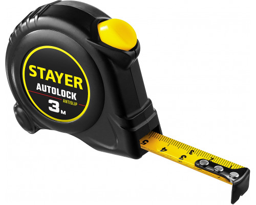 STAYER АutoLock 3м / 16мм рулетка с автостопом